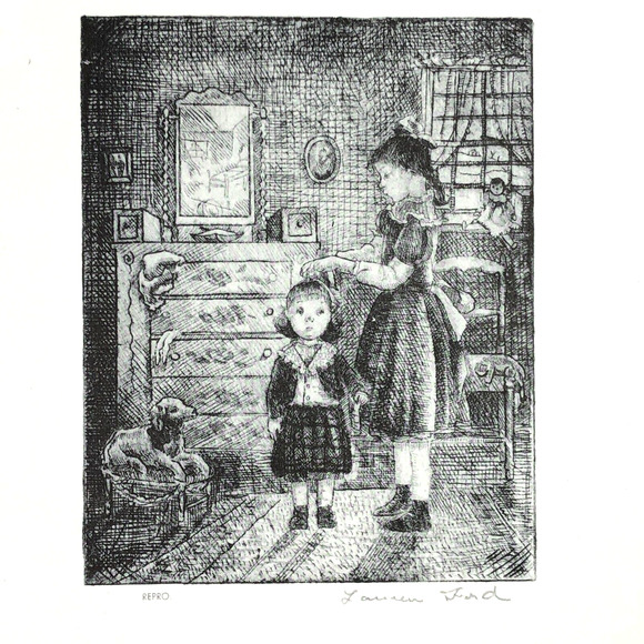 Lauren Ford "Early Rising" 1930s Art Print Treasury Collection Sketch Vtg - Picture 1 of 10